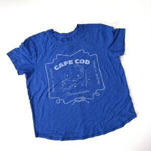 Pilcro Anthropologie Cape Cod Massachusetts Graphic T-Shirt Size Medium Blue